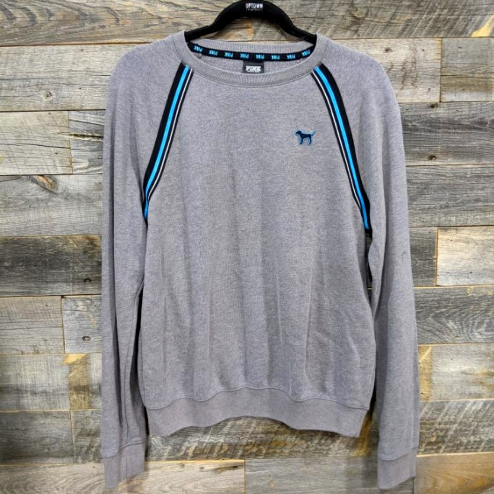 PINK Gray and Turquoise Sweatshirt